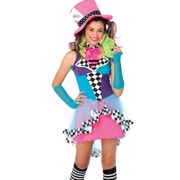 5PC LEG AVENUE MAD HATTER ALICE IN WONDERLAND COSTUME MEDIUM/ LARGE - Picture 1 of 4